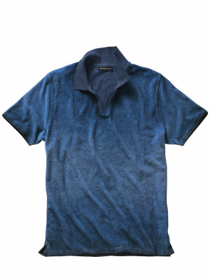 Mey & Edlich Frottee-Vintage-Polo Blau M