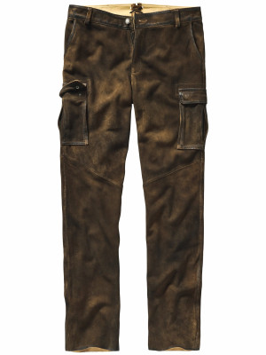 Mey & Edlich Kernige Cargo-Lederhose Braun 58