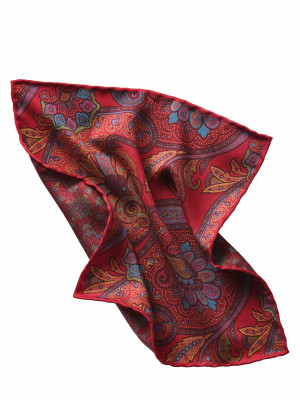 Mey & Edlich Paisley-Einstecktuch Rot 01