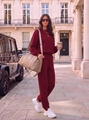 Bordowy komplet dresowy bluza i spodnie Priya - bordowy