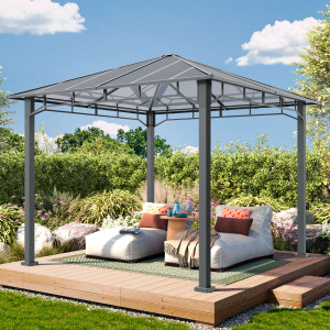 TOOLPORT 3x3m Hardtop Gartenpavillon, ohne Seitenteile - (300681)