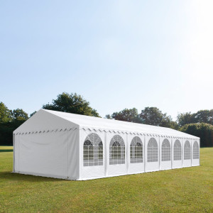 TOOLPORT 6x16m Partyzelt, PVC-Plane, weiß, mit Bodenrahmen - (37645)