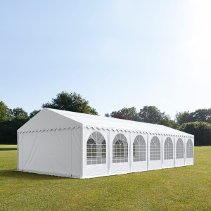 TOOLPORT 5x14m Partyzelt, PVC-Plane, weiß, mit Bodenrahmen - (37670)