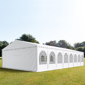 TOOLPORT 8x32m Partyzelt, PVC-Plane, weiß, mit Bodenrahmen - (49247)