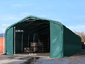 TOOLPORT 6x12m Zelthalle, PRIMEtex-Plane, dunkelgrün, mit Statik (Betonuntergrund) - (49421)