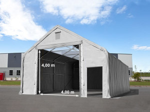 TOOLPORT 10x20m Zelthalle, PRIMEtex-Plane, grau, mit Statik (Betonuntergrund) - (49839)