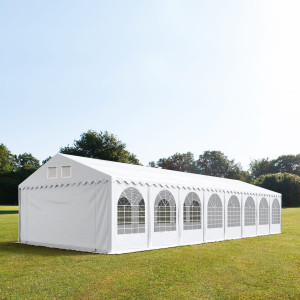 TOOLPORT 6x18m Partyzelt, PVC-Plane, weiß, mit Bodenrahmen - (557720)