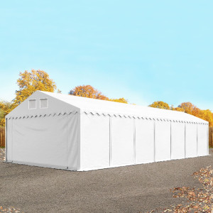 TOOLPORT 5x14 m Lagerzelt, PVC-Plane, weiß, mit Bodenrahmen, mit Statik (Betonuntergrund) - (577008)