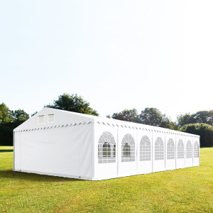 TOOLPORT 7x22m Partyzelt, PVC-Plane, weiß, mit Bodenrahmen - (578621)