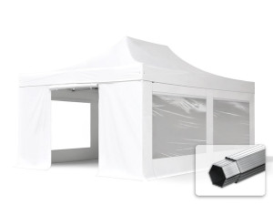 TOOLPORT 4x6m Aluminium Faltpavillon, inkl. 4 Seitenteile, weiß - (582245)