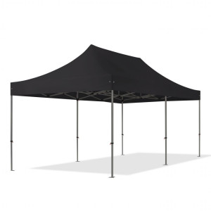 TOOLPORT 3x6m Stahl Faltpavillon, ohne Seitenteile, schwarz - (600120)