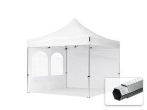TOOLPORT 3x3m Aluminium Faltpavillon, inkl. 2 Seitenteile, weiß - (600169)