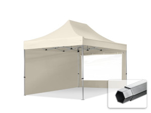 TOOLPORT 3x4,5m Aluminium Faltpavillon, inkl. 2 Seitenteile, creme - (600208)