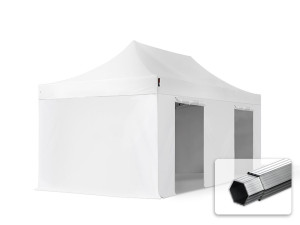 TOOLPORT 3x6m Aluminium Faltpavillon, inkl. 4 Seitenteile, weiß - (600216)
