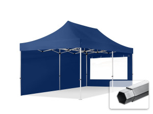 TOOLPORT 3x6m Aluminium Faltpavillon, inkl. 2 Seitenteile, dunkelblau - (600232)