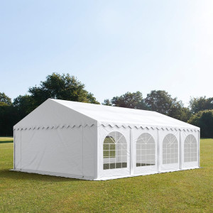 TOOLPORT 5x8m Partyzelt, PVC-Plane, weiß, mit Bodenrahmen - (7176)