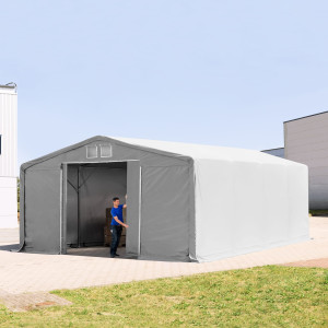 TOOLPORT 8x8m Zelthalle, PRIMEtex-Plane, grau, ohne Statik - (80003)