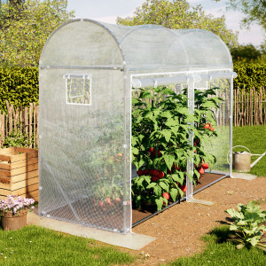 TOOLPORT 1x3m Tomaten-Foliengewächshaus, PE-Plane, weiß - (9043)