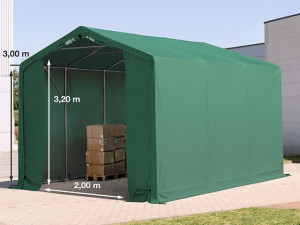 TOOLPORT 3x6m Zelthalle, PRIMEtex-Plane, dunkelgrün, mit Statik (Betonuntergrund) - (94185)