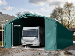 TOOLPORT 6x12m Zeltgarage, PRIMEtex-Plane, dunkelgrün, mit Statik (Betonuntergrund) - (99434)