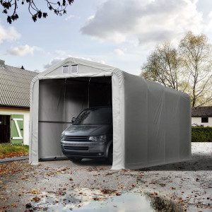 TOOLPORT 4x8m Zeltgarage, PVC-Plane, grau, ohne Statik - (99475)