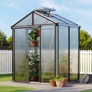 199 x 137 cm Gewächshaus, Standardfarbe Aluminium Natur   ohne Setangebot - (GFPV00126)