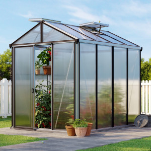 199 x 263 cm Gewächshaus, Standardfarbe Aluminium Natur   Aktionsset - Profi 2 - (GFPV00135)