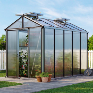 199 x 324 cm Gewächshaus, Standardfarbe Aluminium Natur   ohne Setangebot - (GFPV00138)