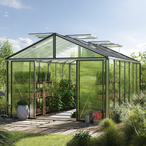 311 x 534 cm Gewächshaus, Standardfarbe Aluminium Natur   Aktionsset - Profi 1 - (GFPV00273)