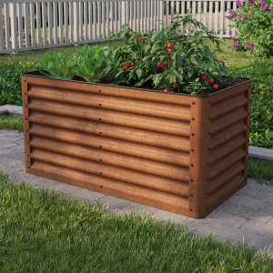 PRIMEYARD 120 x 60 x 60 cm Hochbeet, Cortenstahl, Rost-Optik - (GFPV00963)