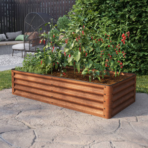 PRIMEYARD 150 x 75 x 35 cm Hochbeet, Cortenstahl, Rost-Optik - (GFPV00968)