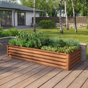 PRIMEYARD 180 x 75 x 35 cm Hochbeet, Cortenstahl, Rost-Optik - (GFPV00970)