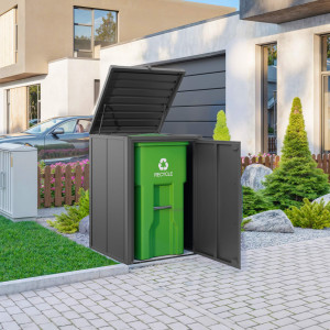 PRIMEYARD 84 x 84 cm Mülltonnenbox, anthrazit - (GFPV01000)