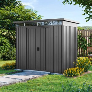 PRIMEYARD 220 x 110 cm Gerätehaus, Perlgrau - (GFPV01008)