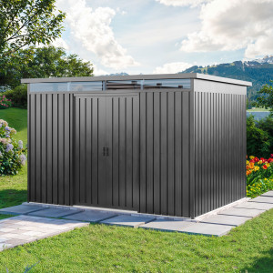 PRIMEYARD 260 x 200 cm Gerätehaus, Perlgrau - (GFPV01012)