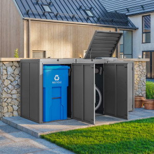 PRIMEYARD 252 x 84 cm Mülltonnenbox, anthrazit - (GFPV01103)