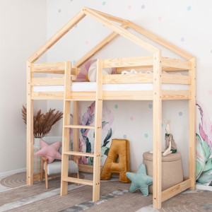 Hausbett-Hochbett für Kinder Saja I 160x80