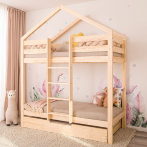 Hausbett-Etagenbett für Kinder Saja II Compact 140x90