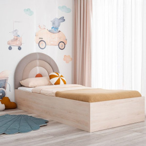 Kinderbett, Polsterbett mit Bettkasten Rainbow 180x120