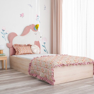 Kinderbett, Polsterbett mit Bettkasten Einhorn 200x120
