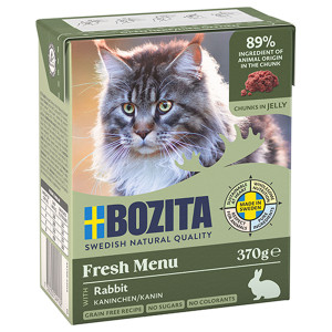 6x370g Bitar i Gelé Kanin Bozita Kattmat