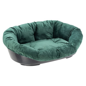 Kosz Ferplast Siesta Deluxe, czarny z zieloną poszewką  - Rozmiar 6: dł. x szer. x wys.: 73 x 55 x 27 cm
