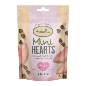 Lukullus Puppy "Mini Hearts" Snacks, kurczak (bez zbóż) - 3 x 75 g