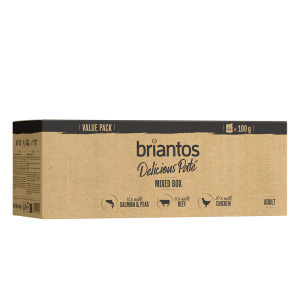Korzystny pakiet Briantos Delicious Paté 44 x 100 g - Pakiet mieszany (kurczak, wołowina i łosoś) Delicious Paté