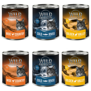 Mieszany pakiet próbny Wild Freedom Adult - 6 x 800 g: 2x kurczak, 2x łosoś, 2x królik