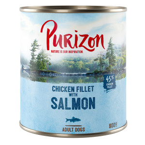 Purizon Adult, 6 x 800 g  - Łosoś ze szpinakiem i kokosem