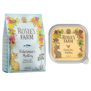Rosie's Farm Adult, łosoś z batatami, 2 kg, + Rosie's Farm Adult, 16 x 100 g - 2 kg Adult, łosoś z batatami + 16 x 100 g kurczak