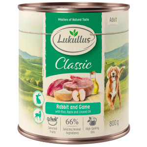 Megapakiet Lukullus Naturkost, 24 x  800 g - Królik i dziczyzna