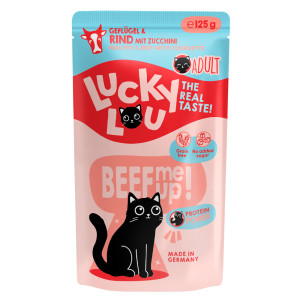 Lucky Lou Adult, 16 x 125 g - Drób i wołowina