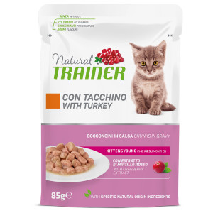 Natural Trainer Kitten & Young  - Indyk, 24 x 85 g